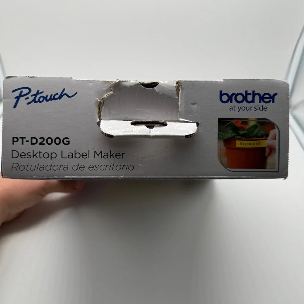 Brother P-Touch PT-D200G Desktop Label Maker Blue Grey New In Damaged Box
